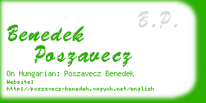 benedek poszavecz business card